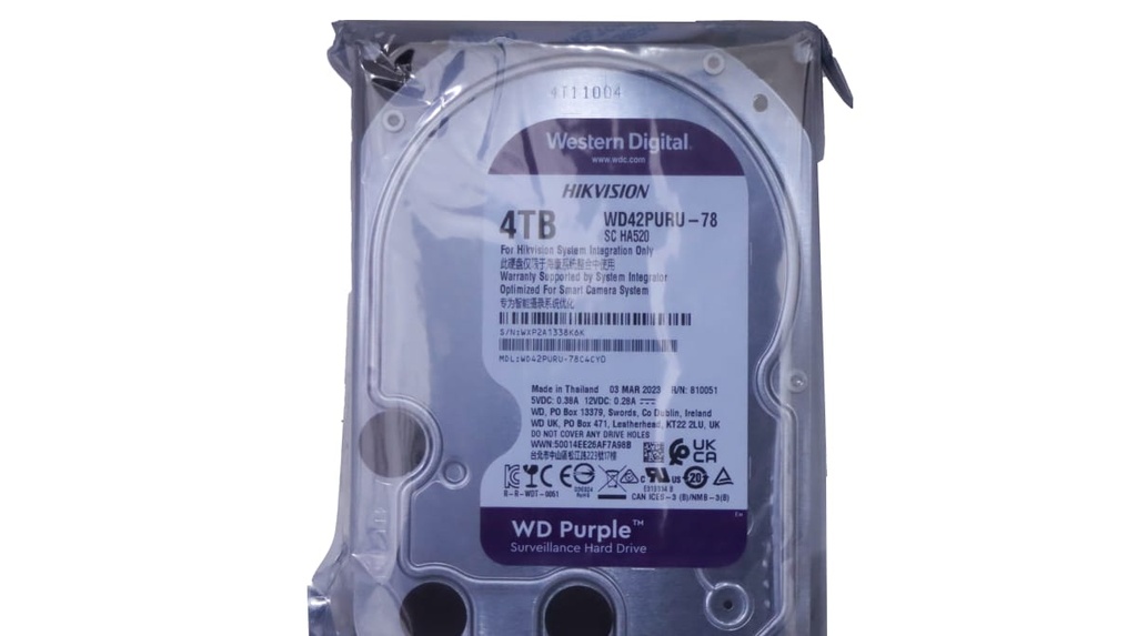 Hikvision Western Digital (WD) Hard Disk 4TB Surveillance Level