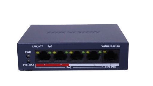 [DS-3E0105P-E/M(B)] Hikvision 4 Port Unmanaged POE Switch