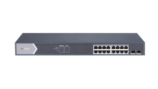 [DS-3E0518P-E/M] Hikvision 16 Port Gigabit Unmanaged CCTV POE Switch